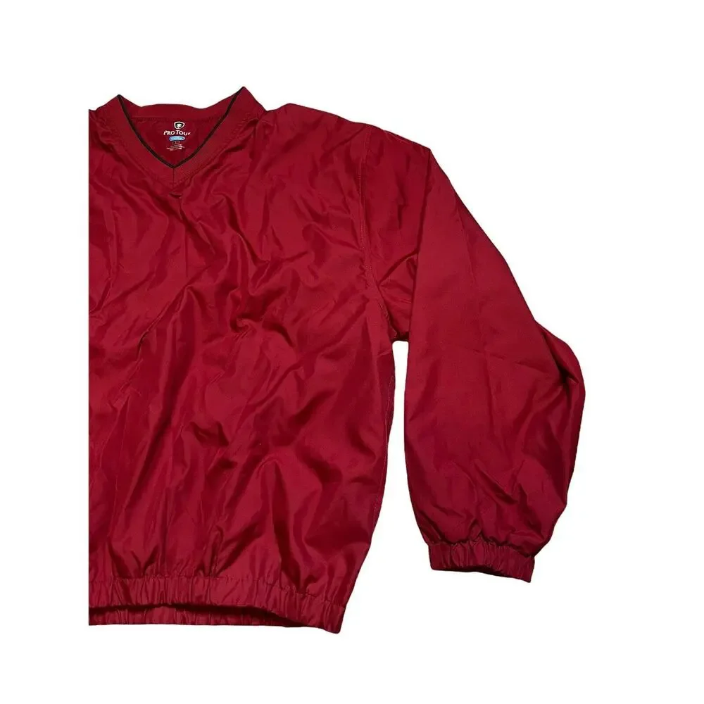 Pro Tour Cool Play men's red golf Windbreaker Pullover Jacket rain resist Sz L